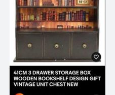 New price e145 Wooden three draw and shelf storage wall unit
