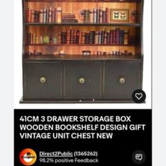 New price e145 Wooden three draw and shelf storage wall unit