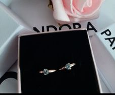 New pandora hoop earrings with blue stone