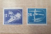 East Germany 1950 "1st Winter Sports Championship" Complete Set mint/MNH - free standard postage