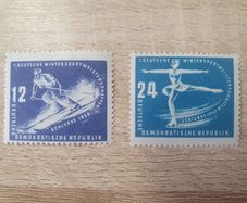 East Germany 1950 "1st Winter Sports Championship" Complete Set mint/MNH - free standard postage
