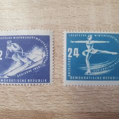 East Germany 1950 "1st Winter Sports Championship" Complete Set mint/MNH - free standard postage