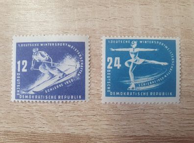 East Germany 1950 "1st Winter Sports Championship" Complete Set mint/MNH - free standard postage