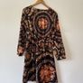 Boohoo plus chain printed wrap front skater dress New Image 5