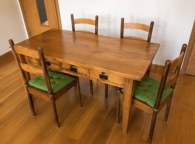 Farmhouse Style Solid Wood Table Set