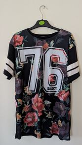 Soulstar Floral Print Varsity Jersey Size XL