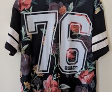 Soulstar Floral Print Varsity Jersey Size XL