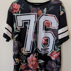 Soulstar Floral Print Varsity Jersey Size XL