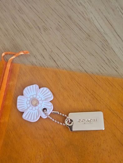Coach Bag Charms/Tags /Rose Gold & Pink Flower/NEW