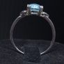 Vintage 9ct White Gold Aquamarine Diamond Ring Size 58 Image 6