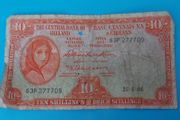 Irish 1966 Lavery ten shilling banknote in used condition