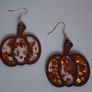 Fall Glitter Resin & Wood Pumpkin Earrings Image 5