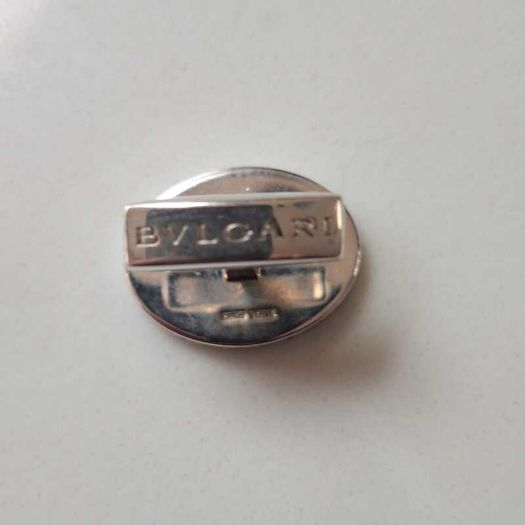 Bvlgari sterling silver and blue stone cufflinks