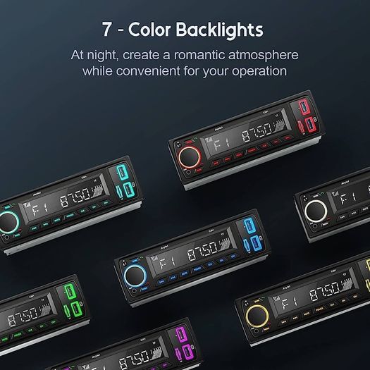 7 LED Colors Car Stereo Handsfree Calling Bluetooth 5.0 Car Radio, Stereo & Clock, 4X60W FM Radio USB/AUX (FREE SHIPPING)