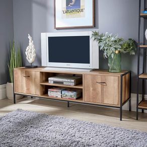 Oak finish TV stand