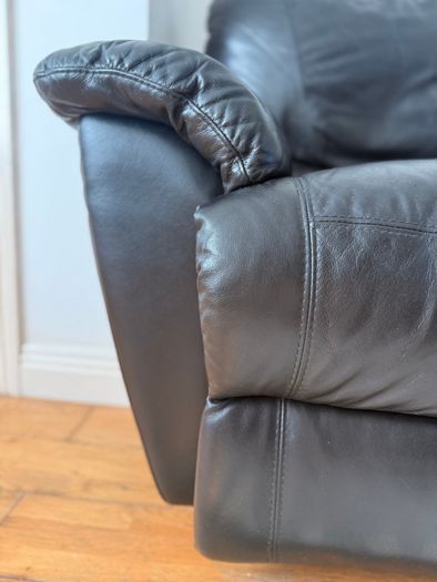 Black Leather Recliner Armchair