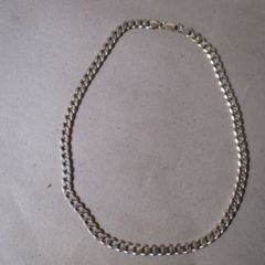 Large Silver Flat Link Curb Necklace