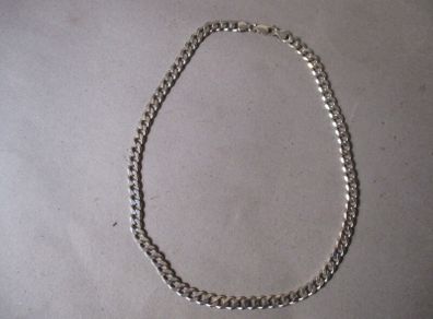 Large Silver Flat Link Curb Necklace