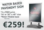 Water based pavement sign + 2 x prints