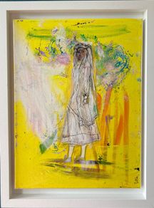 Framed Original Painting Eclectic Art Dublin Wedding Dress Art Bridal Original Art - Fashion Art - Couture Bride - Irish Figurative Art