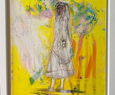 Framed Original Painting Eclectic Art Dublin Wedding Dress Art Bridal Original Art - Fashion Art - Couture Bride - Irish Figurative Art