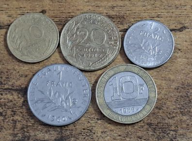 France, 5 Coins - free standard postage