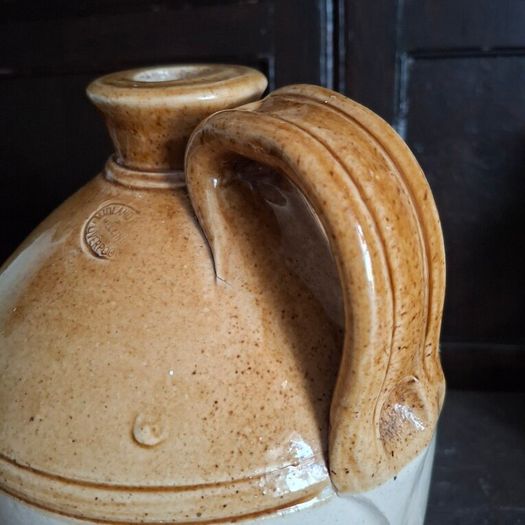 Antique One Gallon Stoneware Flagon Jug
