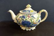 Beautiful Masons Ironstone Teapot in the Regency Pattern Circa 1940, Hairline on Handle