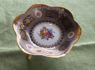 Porcelain china decorative trinket dish on pedestal