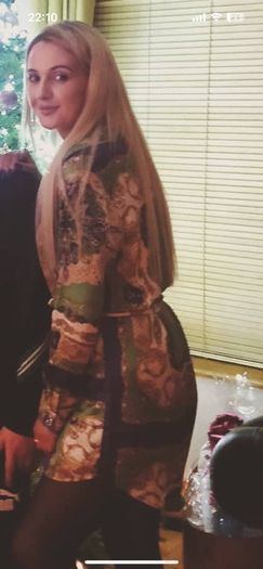 Misspap green,white,blue and gold silk like shirt dress