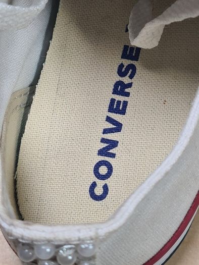 girls CONVERSE ALL STAR BLING low canvas trainers runners size UK 2 EU 34 youths
