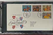 Collection of 38 Stamp First Day Covers, 1872-75 housed in Royal Mail small album with good range and including definitive values plus regionals. 38 images of contents