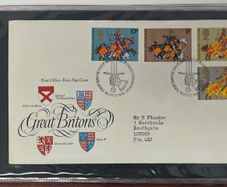 Collection of 38 Stamp First Day Covers, 1872-75 housed in Royal Mail small album with good range and including definitive values plus regionals. 38 images of contents