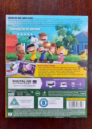 Snoopy And Charlie Brown The Peanuts Movie 2-Disc Blu-ray 3D