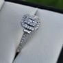 18ct White Gold Square Halo Cluster Diamond Engagement Ring Image 5