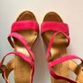 Pink suade leather wedges M&S Image 2