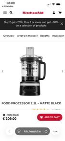 Black kitchen aid food processor - new in box
