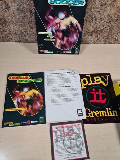 Vintage Pc Game Actua Soccer Big Box 6 X Floppy Disc