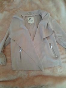 Girls soft to touch cream waterfall jacket 12-18mth