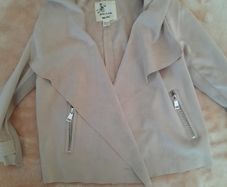 Girls soft to touch cream waterfall jacket 12-18mth