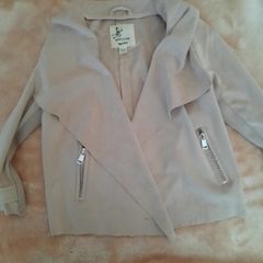 Girls soft to touch cream waterfall jacket 12-18mth