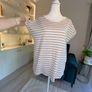 Ladies Short Sleeved Cream & Beige Stripped Tee Shirt from F&F Image 4