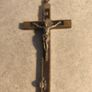 German Crucifix Skull Crossbones Metal Golgotha Crucifix vintage Image 9