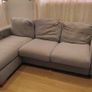 Blue Upholstered Chaise Sofa Image 2