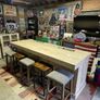Rustic kitchen island with overhang Image 8