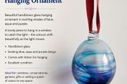 Handblown Glass Hanging Ornament in Blue, Aqua &amp; Purple