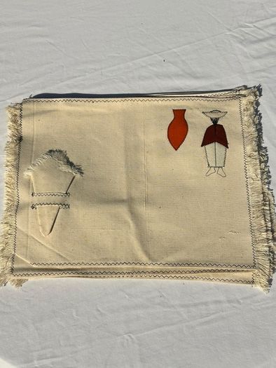 Vintage Folk Art Andean Embroidered Placemats - Set of 6 (Unused)