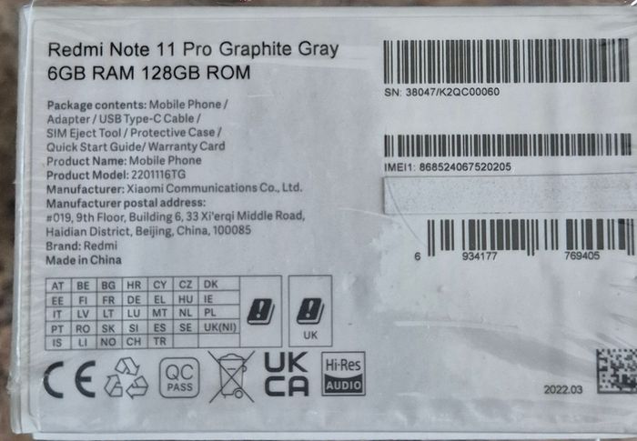 Xiaomi Redmi Note 11 PRO