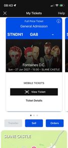 Fontaine's DC Slane 2027 Sunday tickets