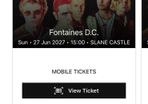 Fontaine's DC Slane 2027 Sunday tickets